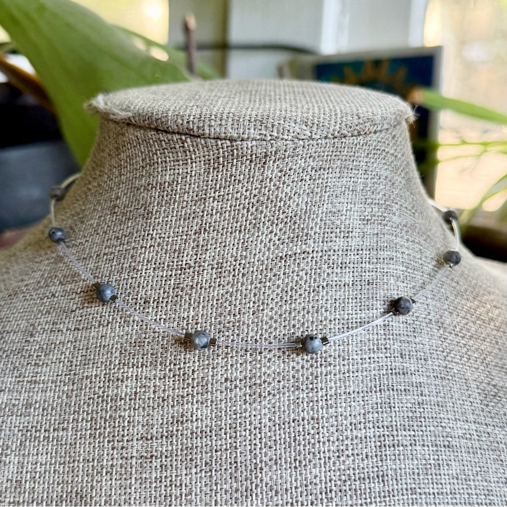 Larvikite illusion choker